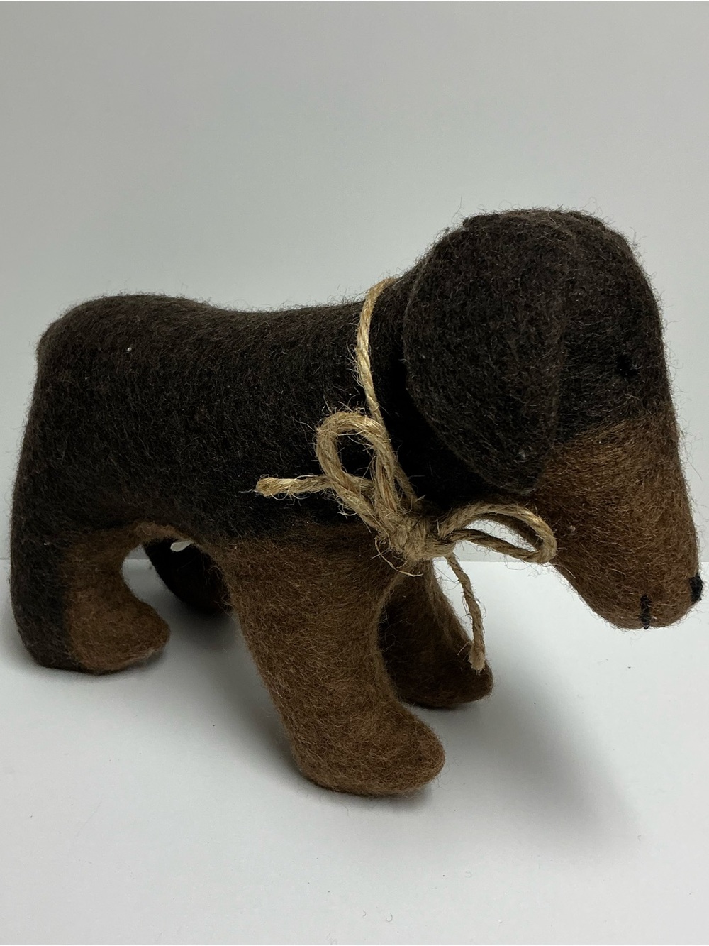 Felted Wool Dog Decor Brown Dachshund Hamro Village Fair Trade Handmade Nepal